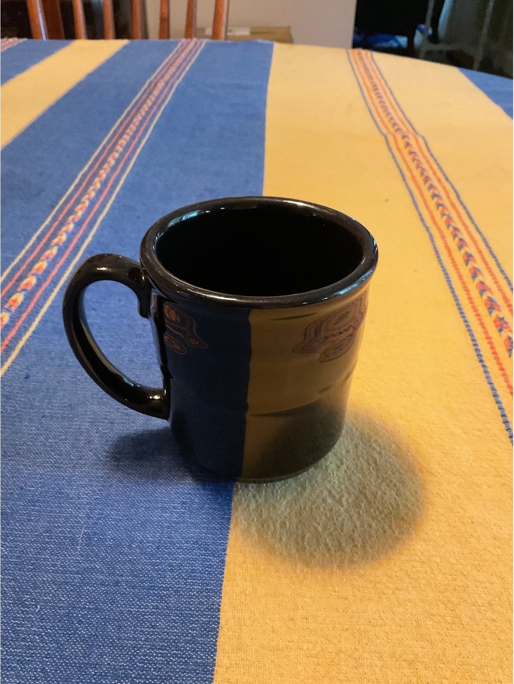 Longaberger Woven Tradition 12 oz. Black Coffee Mug